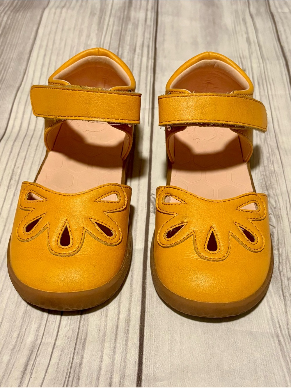 Livie & Luca Mustard Yellow Girls' Petals Mary Jane Shoes size 11